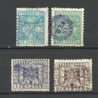 SPAIN Spanien Espana Telegrafos Telegraph Stamps Telegraphe, 4 Stamps, O - Telegrafi