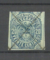 COLOMBIA 1901 Telegrafos Telegraph Stamp Telegraphe 20 Centavos Taxe, O - Colombie