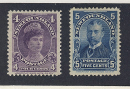 2x Newfoundland Royal Family Stamps: #84-4c #85-5c MHR VF Guide Value = $135.00 - 1857-1861