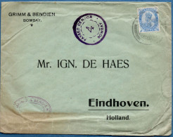 British India Bombay 1940 To The Hague Netherlands Franked 2½ A, Censorship Bombay - WW2