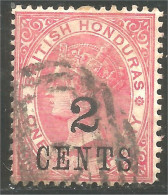 220 British Honduras 1888 Queen Victoria 2 CENTS Surcharge On 1p (BRH-45) - Britisch-Honduras (...-1970)