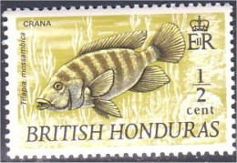 220 British Honduras Poisson Tilapia Crana Fish MNH ** Neuf SC (BRH-2a) - Honduras Britannico (...-1970)