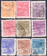 212 Brazil Collection 9 Timbres (BRE-124) - Collections, Lots & Series