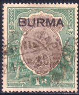 232 Burma 1R Surcharge Overprint (BRM-17) - Burma (...-1947)