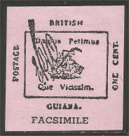 229 British Guiana First Stamp Premier Timbre FACSIMILE (BRG-01) - Pelicans