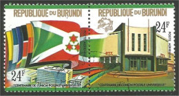 233 Burundi UPU 24F Drapeau Flag Headquarters Siège Berne Se-tenant (BUR-275) - U.P.U.