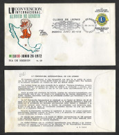SD)1972 MEXICO  FIRST DAY COVER, 55° INTERNATIONAL CONVENTION OF LIONS CLUBS, SHIELD 40C SCT 1040, XF - Mexico