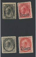 4x Canada Victoria Stamps M&U #66-1/2c #74-1/2c #87-2c/3c #88-2c/3c GV = $87.50 - Neufs