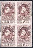 Belgium 1952 Mi#931 Mint Never Hinged Pc. Of 4 - Unused Stamps
