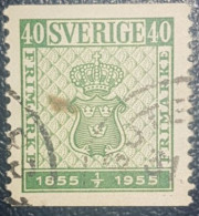 Sweden The 100th Anniversary Of The Stamp 1955 Used Coil 40 - Oblitérés