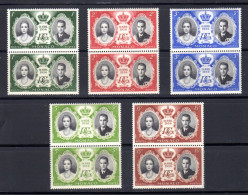 MONACO 1956 - Yvert N° 473/477 - Neufs ** Luxe / MNH, Postfris - Mariage Princier En Paires Verticales, TB - Neufs