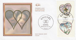 " SAINT-VALENTIN COEURS DE CHANEL " Sur Enveloppe 1er Jour De 2004 N° YT 3632 3633  Parfait état. FDC à Saisir !!! - Non Classés