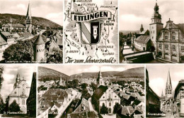 73922735 Ettlingen Tor Zum Schwarzwald Lauerturm Kirche Rathaus Kronenstrasse St - Ettlingen