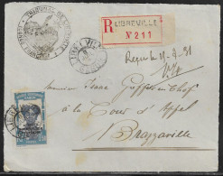 Gabon. Fragment Of Registered Letter From “TRIBUNAL DE LIBERVILLE” With The Stamp Sc.108, Sent On 8.7.31 From Libreville - Lettres & Documents