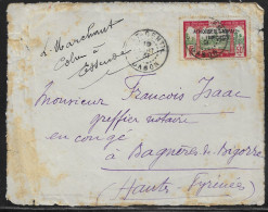Gabon.   Fragment Of Commercial Letter With The Stamp Sc. 102, Sent On 19.09.31 From Port-Gentil Gabon To France - Lettres & Documents