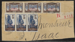 Gabon. Fragment Of Commercial Registered Letter With The Stamps Sc. 90 And Sc. 99, Sent 21.12.29 From Libreville Gabon - Briefe U. Dokumente