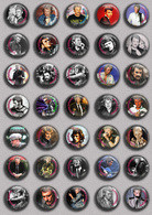 Johnny Hallyday Music Fan ART BADGE BUTTON PIN SET 9 (1inch/25mm Diameter) 35 DIFF - Musique