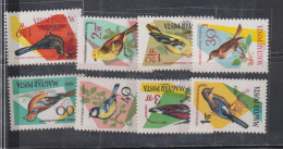 BIRDS - HUNGARY - 1961 - BIRDS SET OF 8   MINT NEVER HINGED  - Columbiformes