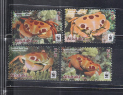 MARINE LIFE - AITUTAKI - WWF CRABS SET OF 4  MINT NEVER HINGED  - Crostacei