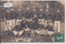 CAMP DE CHALONS- CARTE-PHOTO- LES TROMPETTES DU BATAILLON- 1908 - Camp De Châlons - Mourmelon