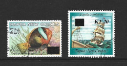 Papua New Guinea PNG 1994 March 21t & 1.2K Emergency Surcharges Set Of 2 FU - Papua New Guinea