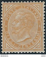 1863-65 Italia VE II 10c. Torino Ocra Bc MH Sassone N. T17 - Otros & Sin Clasificación