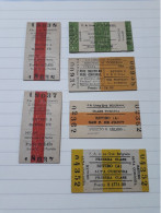 LOT OF 5 TICKET TRAIN RETIRO - CORDOBA GRAL BEGRANO LINE ARGENTINE BOLETO DE TREN - Tickets D'entrée