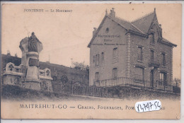 FONTENOY- MAISON MAITREHUT-GO- GRAINS-FOURRAGES- POMMES DE TERRE- ET LE MONUMENT AUX MORTS- 1906 - Andere & Zonder Classificatie