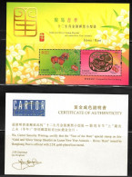 China Hong Kong 2015 Zodiac/Lunar New Year Of Horse & Ram Affixed With Real 22K Gold And Silver (with Certification) - Nuevos