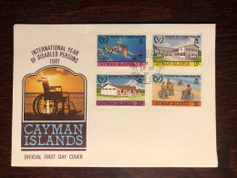 CAYMAN FDC COVER 1981 YEAR DISABLED PEOPLE HEALTH MEDICINE - Kaaiman Eilanden