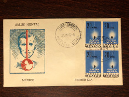 MEXICO FDC COVER 1962 YEAR MENTAL PSYCHIATRY HEALTH MEDICINE STAMPS - Mexico