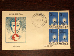 MEXICO FDC COVER 1962 YEAR MENTAL PSYCHIATRY HEALTH MEDICINE STAMPS - Mexique