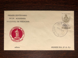 MEXICO FDC COVER 1964 YEAR MEDICAL ACADEMY HEALTH MEDICINE STAMPS - Mexico