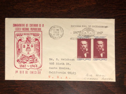 MEXICO FDC COVER 1968 YEAR DOCTOR BARREDA PREPARATORY ANATOMY HEALTH MEDICINE STAMPS - Mexico