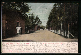 AK Zeithain, Truppenübungsplatz, König Friedrich-August-Strasse  - Zeithain