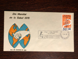 MEXICO FDC COVER 1978 YEAR HYPERTENSION BLOOD PRESSURE WHO HEALTH MEDICINE STAMPS - Mexico