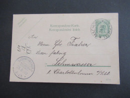 1907 Österreich / Tschechien GA K1 Machov * Machau Und Ank. KOS Kreisobersegmentstempel Lehmwasser Kr. Waldenburg Schles - Tarjetas