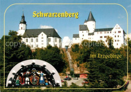 73183172 Schwarzenberg Erzgebirge St Georgen Kirche Und Schloss Schwibbogen Schw - Schwarzenberg (Erzgeb.)