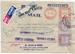 Registered, Air Mail Lahore 1976 To Edinburgh - Pakistan