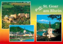 73183013 St Goar Burg Rheinfels Fliegeraufnahme Ortsansicht Mit Kirche St Goar - St. Goar