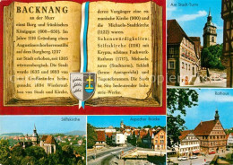 73182514 Backnang Stadtturm Rathaus Aspacher Bruecke Stiftskirche Chronik Wappen - Backnang
