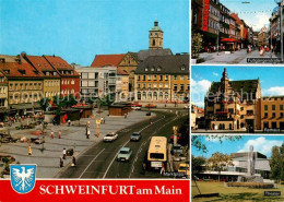 73182503 Schweinfurt Marktplatz Fussgaengerzone Rathaus Theater Brunnen Schweinf - Schweinfurt