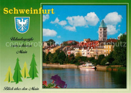 73182491 Schweinfurt Blick Ueber Den Main Teilansicht Mit Kirche Wappen Schweinf - Schweinfurt