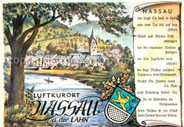 73182412 Nassau Lahn Perle Im Lahntal Kuenstlerkarte Gedicht Wappen Nassau Lahn - Nassau
