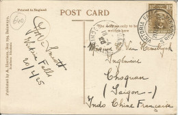 SOUTHERN RHODESIA - FRANKED PC (VIEW OF VICTORIA FALLS) TO FRENCH INDOCHINA - GOOD DESINATION - 1925 - Southern Rhodesia (...-1964)