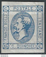 1863 Italia VE II 15c. Matraire I Tipo MNH Sassone N. 12 - Autres & Non Classés