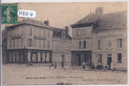 ARCIS-SUR-AUBE- PLACE DE L EGLISE ET RUE DE PARIS- RESTAURANT A LA POMME D OR - Arcis Sur Aube