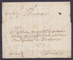 L. Datée 1636 De MALINES Pour BRUXELLES - Port "I" à La Craie + Man. "port" - 1714-1794 (Pays-Bas Autrichiens)