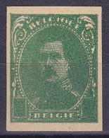 Albert 1e (1915) Epreuve En Vert, Impression Typo Sur Papier Mince Sans Valeur Faciale (fond Plein De La Même Couleur) ( - 1714-1794 (Paises Bajos Austriacos)