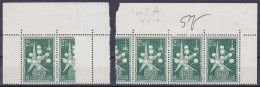 Bande Sur Raccord De 5x N°1008A ** "Atomium" 2,50f Vert Exposition De Bruxelles 1958 (haut De Feuille) (certificat Micha - 1714-1794 (Pays-Bas Autrichiens)